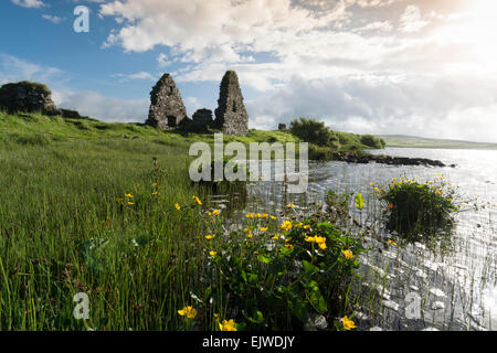 Finlaggan antiche rovine dove signore delle isole aveva sede Foto Stock