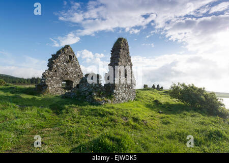 Finlaggan antiche rovine dove signore delle isole aveva sede Foto Stock