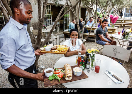 Johannesburg Sud Africa, distretto di Maboneng, Arts on Main, quartiere urbano gentrificato, Fox Street, mensa @ Arts on Main, ristorante ristoranti cibo d Foto Stock