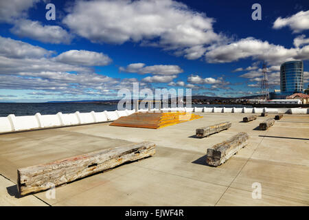 Città cilena Punta Arenas sullo Stretto di Magellano Foto Stock