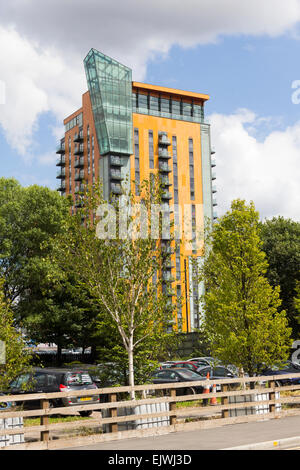 Skyline Central appartamento di lusso blocco, Manchester. Il 64 metro di altezza edificio fu completato nel 2007. Foto Stock