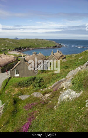 Gearrannan Blackhouse villaggio autentico insediamento Foto Stock