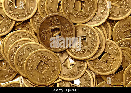 Un sacco di dinastia Qing monete Foto Stock
