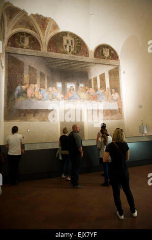 Italia, Milano, Cenacolo Vinciano, ultima cena, nuova illuminazione a LED Guzzini Foto Stock