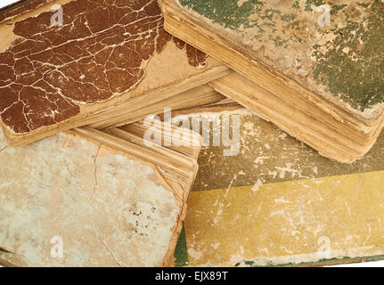 Libri antichi che giace uno sopra l'altro Foto Stock