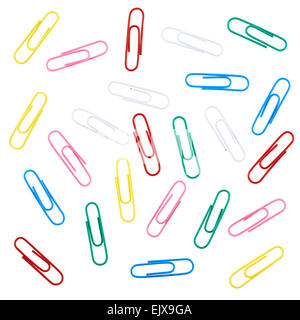 Più colorate fermagli per carta Foto Stock