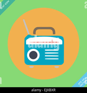 Retrò icona Radio - illustrazione vettoriale Foto Stock