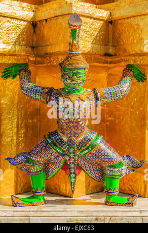 Demone, Wat Phra Kaeo Bangkok, Thailandia Foto Stock