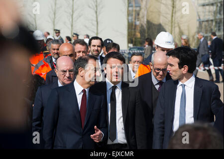 L'Italia. Lombardia. Rho Pero. Il primo ministro Matteo Renzi AD Expo 2015 Giuseppe Sala ministro Maurizio Martina Foto Stock