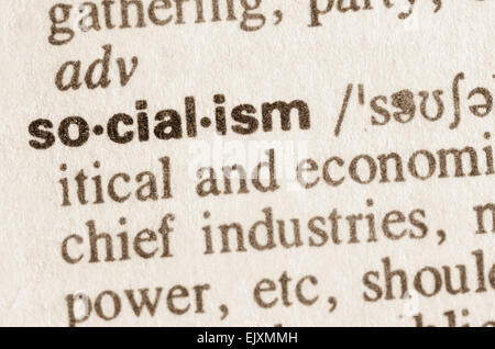 Definizione del socialismo di parola nel dizionario Foto Stock