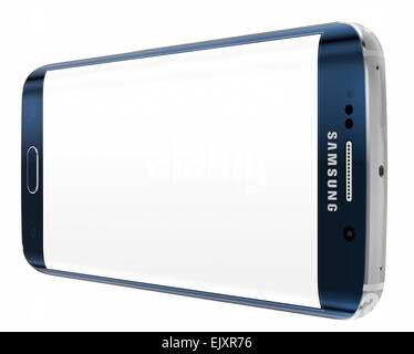 Samsung Galaxy S6 Bordo è il primo dispositivo con doppio vetro curvo display Foto Stock