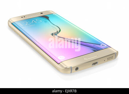 Samsung Galaxy S6 Bordo è il primo dispositivo con doppio vetro curvo display Foto Stock