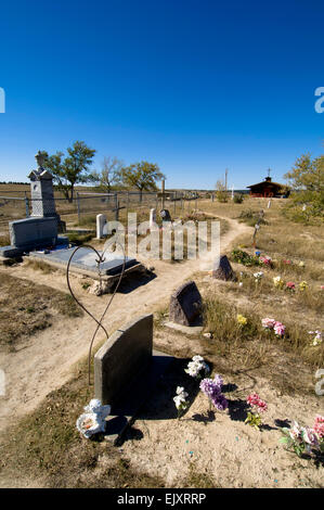 Wounded Knee Memorial, Pine Ridge Indian Reservation, Dakota del Sud, Stati Uniti d'America. Foto Stock