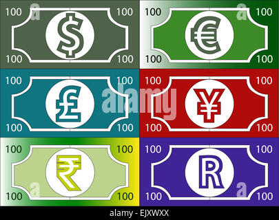 Icona valuta vector illustrator Foto Stock