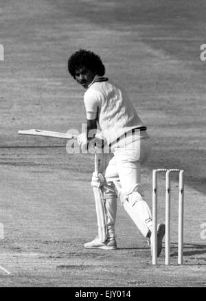 England v West Indies. Larry Gomes in azione nel primo inning. Il 19 luglio 1984. Foto Stock