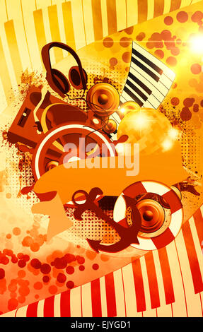 DJ e musica di pianoforte sfondo poster con lo spazio Foto stock - Alamy