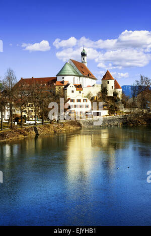 Famoso Fussen piccola città in Baviera, Germania Foto Stock