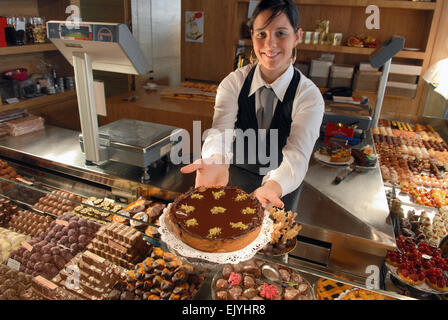 Pasticceria Odone di Torino (Piemonte, Italia), tipica di cioccolatini Foto Stock