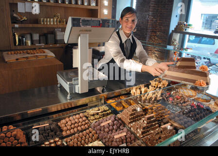 Pasticceria Odone di Torino (Piemonte, Italia), tipica di cioccolatini Foto Stock