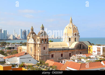 Chiesa di San Pietro Claver a Cartagena, Colombia. Centro storico della città e la boca grande Foto Stock