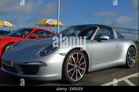 2014 Argento Porsche 991 Targa Foto Stock