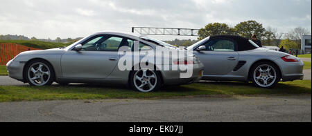 Argento Porsche 996 Carrera & 986 Boxster Foto Stock