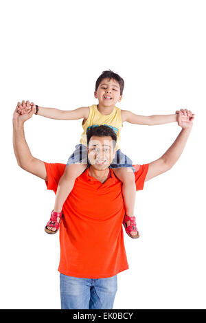 Indiano padre e figlio godere Foto Stock