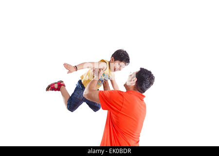 Indiano padre e figlio fun Foto Stock