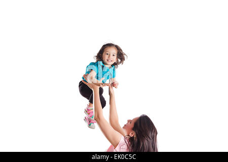 Indian madre e figlia fun Foto Stock