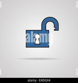 Aprire il dispositivo di bloccaggio icona - vettore Foto Stock