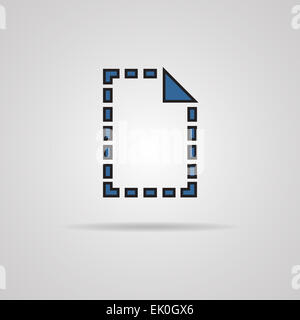 Icona Documento linea tratteggiata Foto Stock