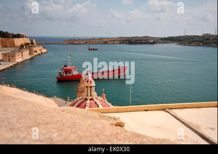 La Valletta, Malta, mediterraneo, vecchio, storici, architettura, Grand Harbour, Capitol Foto Stock