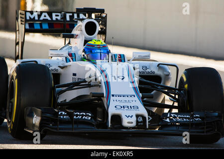 Driver Felipe Massa. Team Martini Williams F1. Formula Uno giorni di test sul Circuito de Catalunya. Montmelo, Spagna. Febbraio 28, 2015 Foto Stock