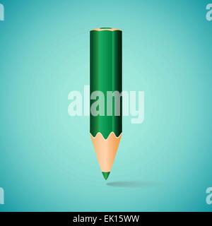 Illustrazione Vettoriale - Verde verticale matita su sfondo blu Illustrazione Vettoriale