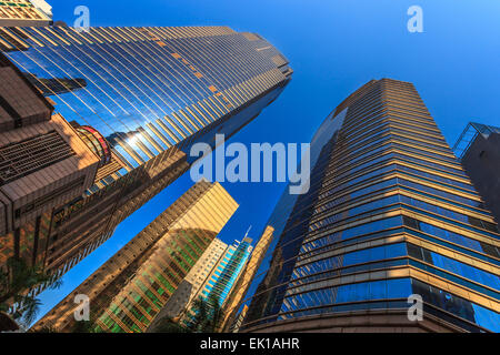 Vista dei grattacieli di Hong Kong Foto Stock