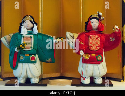 Bambole giapponesi, Gujo Hachiman, Prefettura di Gifu, Giappone Foto Stock