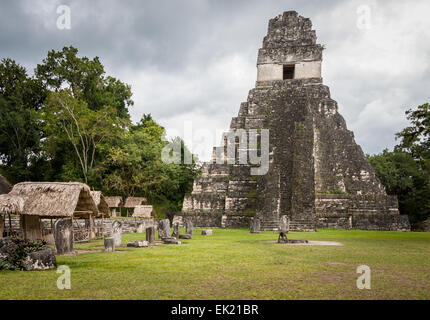 Jaguar tempio, Tikal, Guatemala Foto Stock