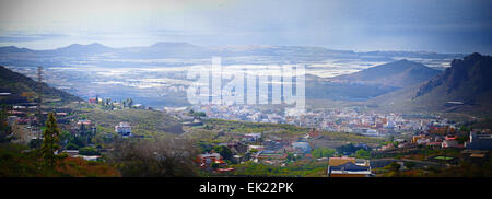 Serre agricole serre campo in corrispondenza della costa occidentale dell'isola di Tenerife Isole Canarie Spagna Foto Stock