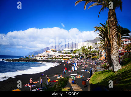 Playa de la Arena della costa occidentale dell'isola di Tenerife Isole Canarie Spagna Foto Stock