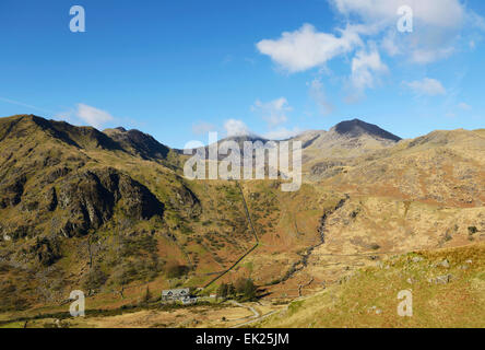 Snowdon Horseshoe in Snowdonia, Gwynedd, il Galles del Nord. Foto Stock