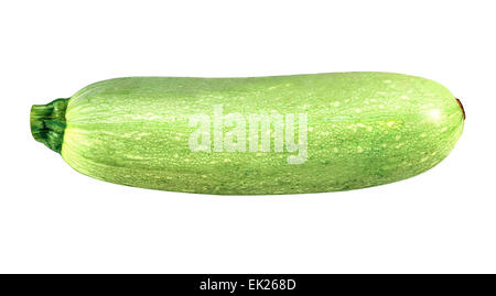 Colore verde brillante zucchine isolati su sfondo bianco Foto Stock