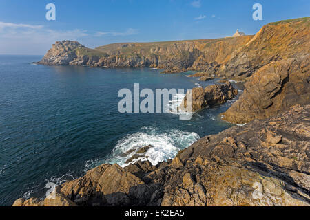 Cappella San essi, nei pressi di Pointe du Van, Finisterre, Bretagna, Francia, Europa Foto Stock