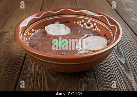 Sud del fagiolo e Salsicce Andouille zuppa. . Foto Stock