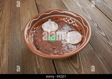 Sud del fagiolo e Salsicce Andouille zuppa. . Foto Stock