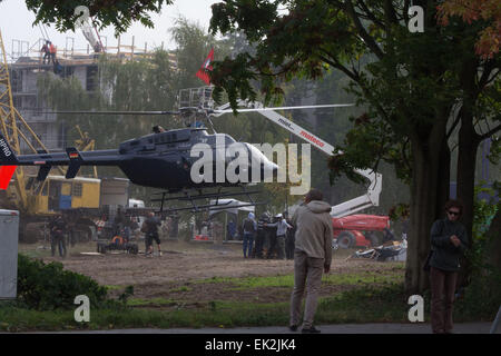 Sul set del film 'Der Nanny' in Alt Stralau. Dotato di: atmosfera Dove: Berlino, Germania Quando: 02 Ott 2014 Foto Stock