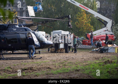 Sul set del film 'Der Nanny' in Alt Stralau. Dotato di: atmosfera Dove: Berlino, Germania Quando: 02 Ott 2014 Foto Stock