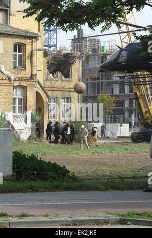 Sul set del film 'Der Nanny' in Alt Stralau. Dotato di: atmosfera Dove: Berlino, Germania Quando: 02 Ott 2014 Foto Stock