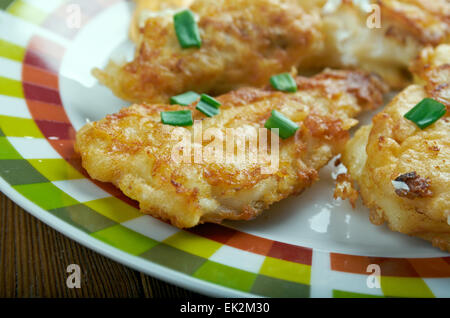 Cajun gattuccio di mare con salsa tartara Foto Stock