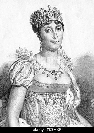 Imperatrice Giuseppina de Beauharnais, consorte di Napoleone I, della Francia, a sua incoronazione, 1804 Foto Stock