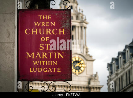 St Martin entro Ludgate Chiesa, Ludgate Hill, Londra, Gran Bretagna Foto Stock